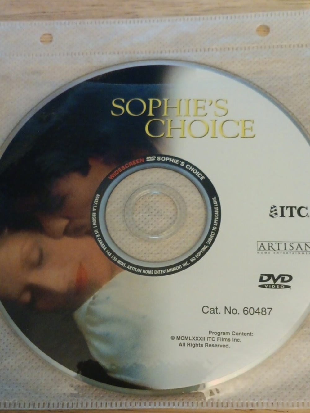 Sophie’s Choice DVD *NO CASE*